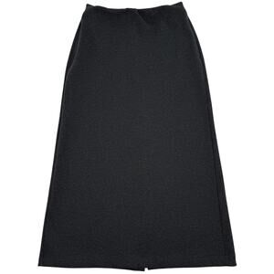 Uniqlo Knit Pencil Midi Skirt Charcoal Gray Black Side Pockets Minimal CBK Style
